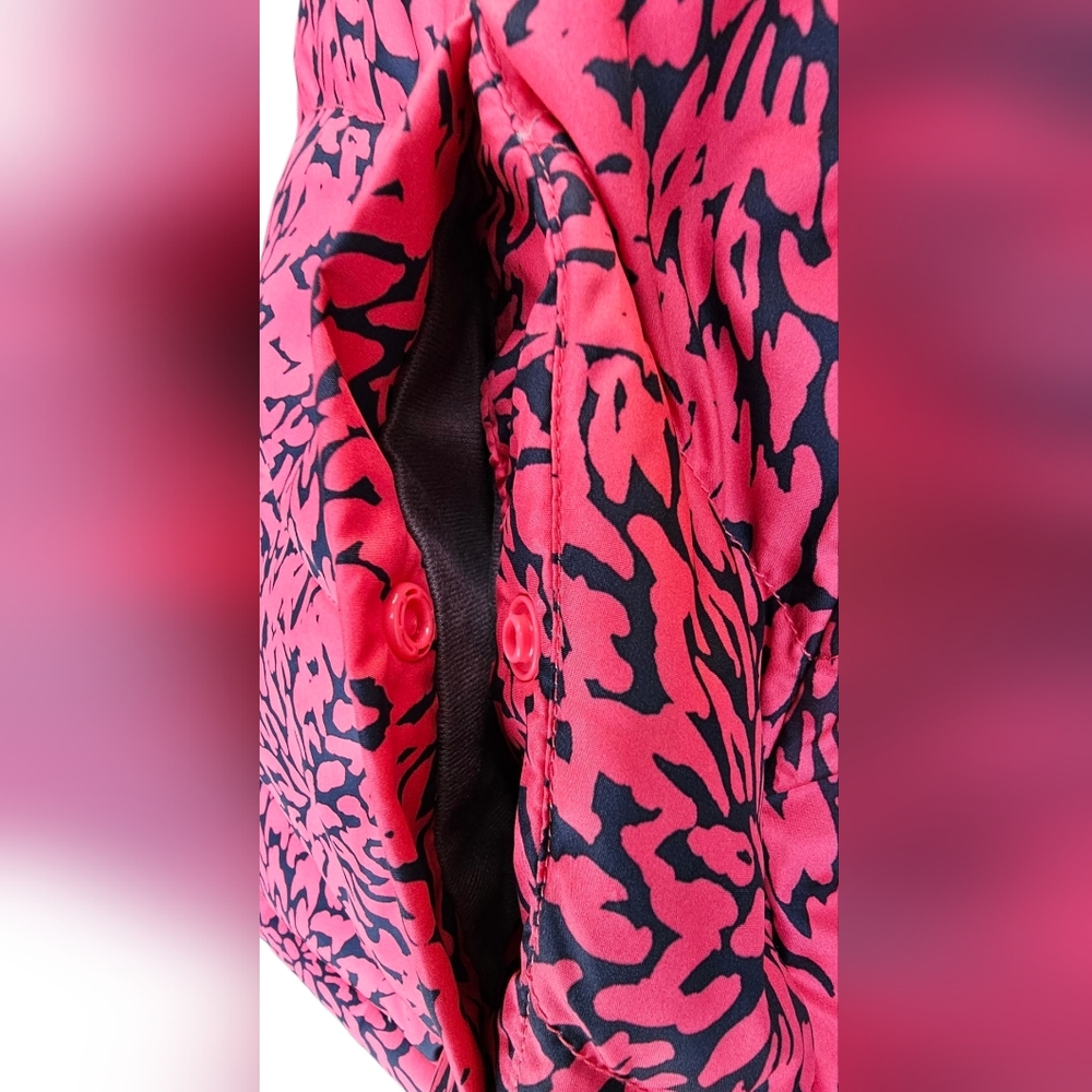 Lands' End - Pink & Navy Floral Abstract Print Puffer Jacket - Picture 4 of 8